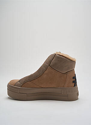 Baskets matière lisse talon de 4 à 6cm marron BUFFALO femme