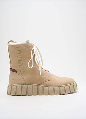 Bottines/boots fourrée talon de 4 à 6cm beige BUFFALO femme