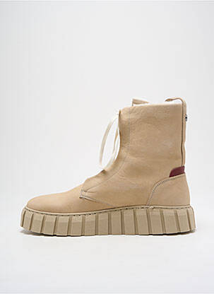 Bottines/boots fourrée talon de 4 à 6cm beige BUFFALO femme