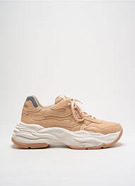 Baskets matière lisse talon de 4 à 6cm beige BUFFALO femme