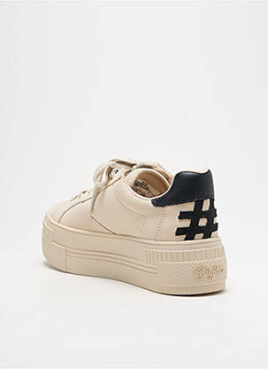 Baskets plateforme talon de 4 à 6cm beige BUFFALO femme