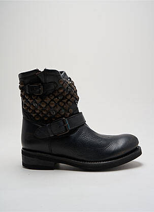 Bottines/boots tissage satiné talon de 4 à 6cm noir ASH femme