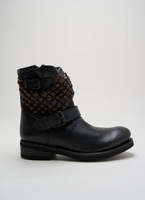 Bottines/boots tissage satiné talon de 4 à 6cm noir ASH femme