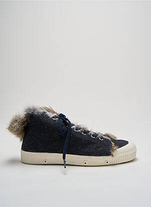 Baskets bout rond talon plat jusqu'à 3cm bleu SPRING COURT femme