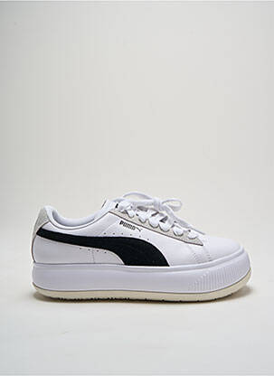 Baskets tissage satiné talon de 4 à 6cm blanc PUMA femme