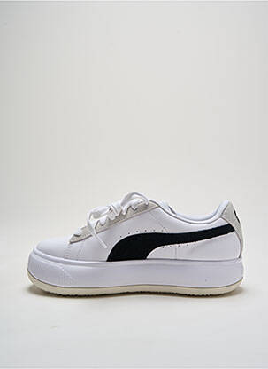 Baskets tissage satiné talon de 4 à 6cm blanc PUMA femme