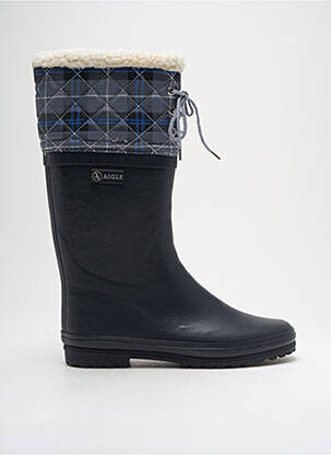 Bottes matière lisse talon plat jusqu'à 3cm bleu AIGLE femme