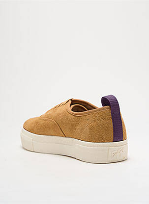 Baskets nubuck talon plat jusqu'à 3cm marron EYTYS femme