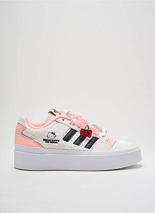 Baskets tissage satiné talon de 4 à 6cm blanc ADIDAS femme