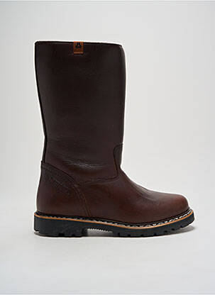 Bottes tissage satiné talon plat jusqu'à 3cm marron MEINDL femme