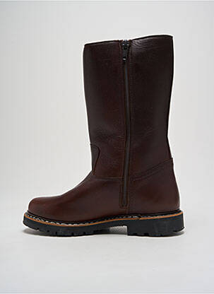Bottes tissage satiné talon plat jusqu'à 3cm marron MEINDL femme