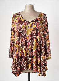 T-shirt col v manches 3/4 jaune JORGIE PARIS femme