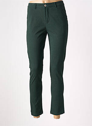 Pantalon chino taille basse taille basse vert SARAH JOHN femme