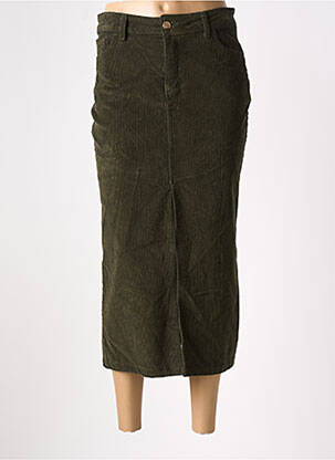 Jupe longue coupe droite vert MARGOT femme