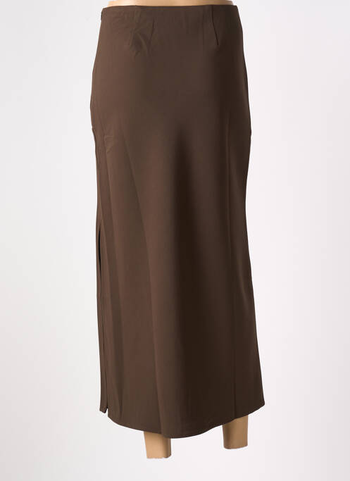 Jupe longue tissage crêpe marron IVIVI femme