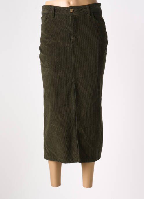 Jupe longue coupe droite vert MARGOT femme