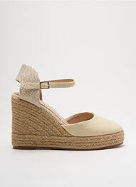 Espadrilles bout rond talon de 7 à 9cm beige MOOW femme