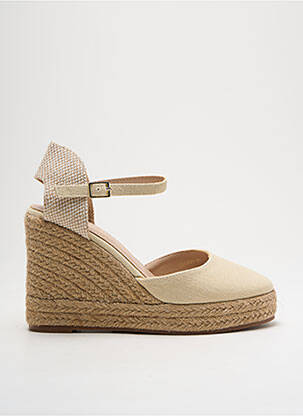 Espadrilles bout rond talon de 7 à 9cm beige MOOW femme