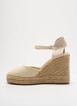 Espadrilles type de semelle amortissante talon de 7 à 9cm beige MOOW femme