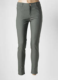 Pantalon slim tissage popeline taille normale vert CHERRY BERRY femme