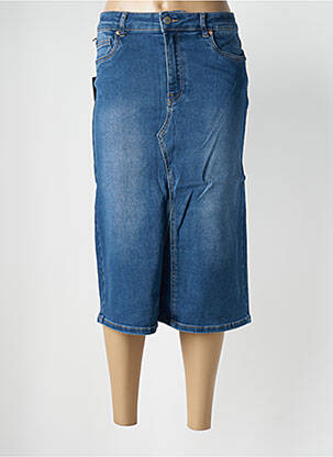 Jupe mi-longue taille haute bleu TOXIK3 femme