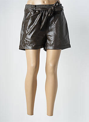 Short tissage simili-cuir taille normale marron AKOZ DE TOI femme