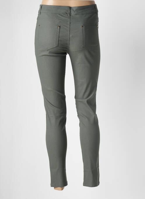 Pantalon slim tissage popeline taille normale vert CHERRY BERRY femme