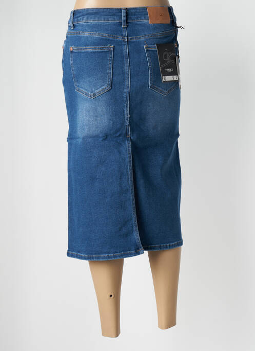 Jupe mi-longue bleu TOXIK3 pour femme