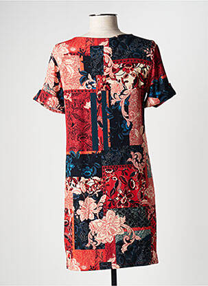 Robe courte manches courtes manches courtes rouge MADEMOISELLE SANS GÊNE femme