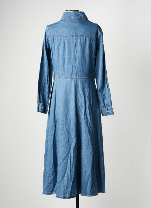 Robe longue manches longues manches longues bleu PLACE DU JOUR femme