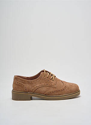 Derbies bout rond talon plat jusqu'à 3cm marron IDEAL SHOES femme