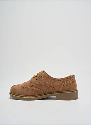 Derbies bout rond talon plat jusqu'à 3cm marron IDEAL SHOES femme