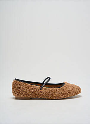 Ballerines bout rond talon plat jusqu'à 3cm marron IDEAL SHOES femme