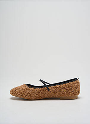 Ballerines bout rond talon plat jusqu'à 3cm marron IDEAL SHOES femme