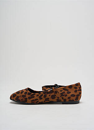 Ballerines bout rond talon plat jusqu'à 3cm marron JOIA femme