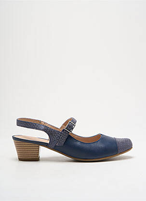 Sandales/nu pieds tissage satiné talon de 4 à 6cm bleu SWEET femme