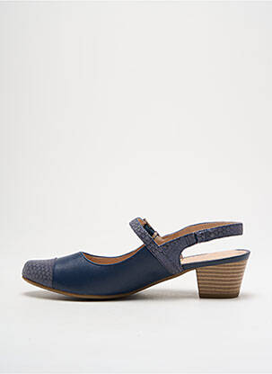 Sandales/nu pieds tissage satiné talon de 4 à 6cm bleu SWEET femme