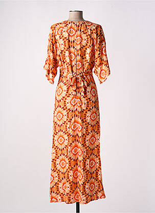 Robe longue manches courtes manches courtes orange C'EST BEAU LA VIE femme