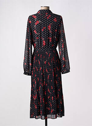 Robe mi-longue imprimé fleurs manches longues noir S.OLIVER femme