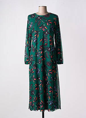 Robe longue manches longues manches longues vert STREET ONE femme