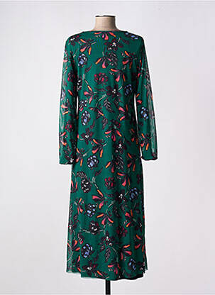 Robe longue manches longues manches longues vert STREET ONE femme