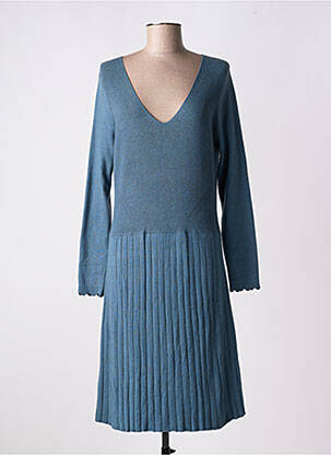 Robe mi-longue manches longues manches longues bleu LA FIANCEE DU MEKONG femme