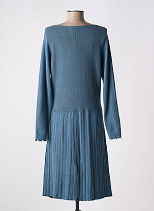 Robe mi-longue manches longues manches longues bleu LA FIANCEE DU MEKONG femme