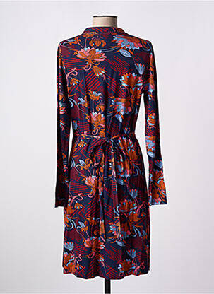 Robe mi-longue imprimé fleurs manches longues bleu LA FIANCEE DU MEKONG femme