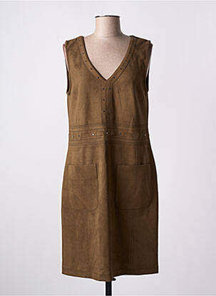 Robe mi-longue sans manche sans manche vert CHRISTINE LAURE femme