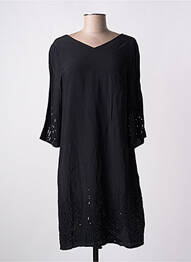 Robe mi-longue coupe fluide manches 3/4 noir STREET ONE femme
