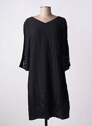 Robe mi-longue manches 3/4 manches 3/4 noir STREET ONE femme