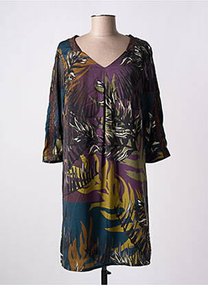 Robe courte manches 3/4 manches 3/4 violet JULIE GUERLANDE femme