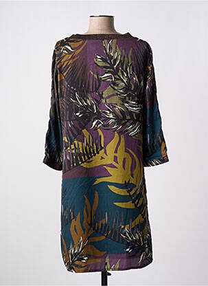 Robe courte manches 3/4 manches 3/4 violet JULIE GUERLANDE femme