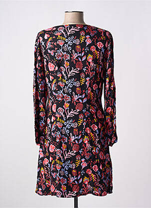 Robe courte imprimé fleurs manches longues noir LA FIANCEE DU MEKONG femme